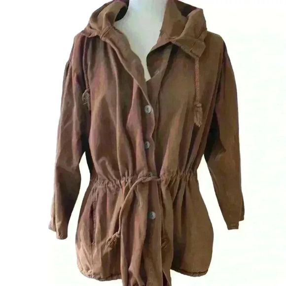 AIRPORT Chocolate Brown Lightweight Jacket Size Medium​ - Picture 1 of 8